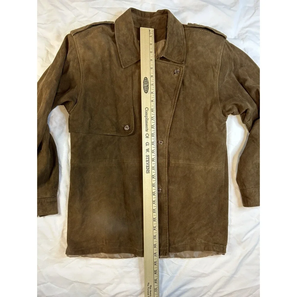 Vintage Ellen Tracey Neiman Marcus, Women's Jacket/Shirt, Size 8  Brown Suede - Picture 13 of 16